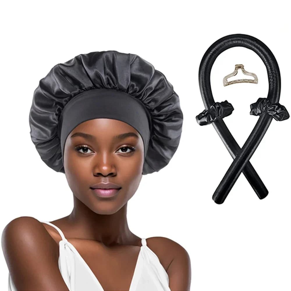 Tige à friser sans chaleur, bandeau sans chaleur, bigoudis doux, boucles paresseuses, Bonnet en Satin, casquette de nuit, outils de coiffure