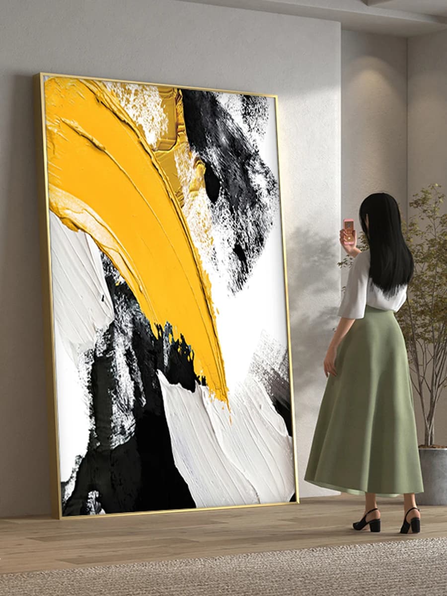 Peinture à l'huile abstraite faite à la main