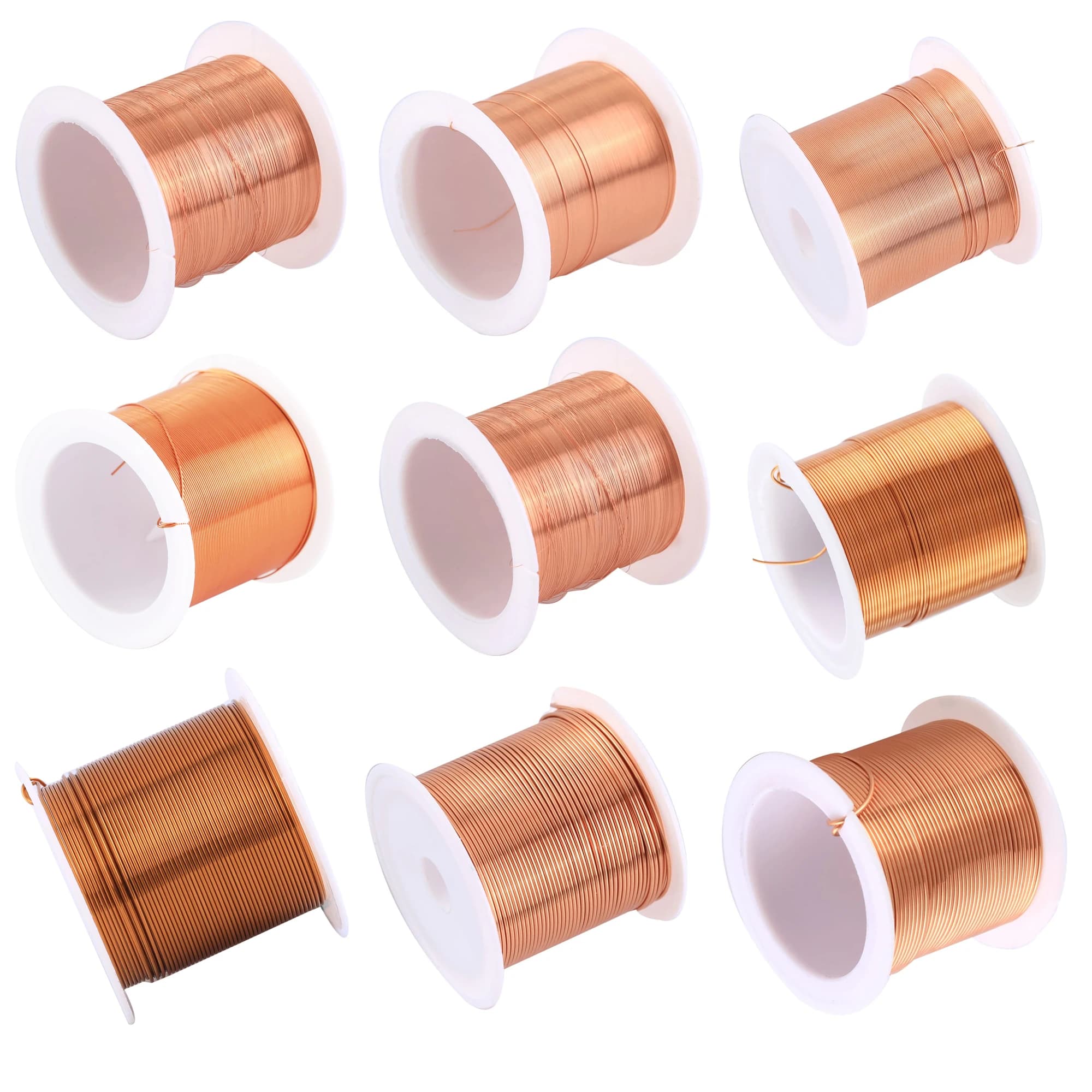 1 à 3 rouleaux de fil de cuivre de 50g, câble de 0.1 ~ 1.5mm, fil de cuivre magnétique, fil de cuivre laqué, fil de cuivre émaillé