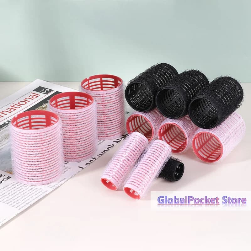 Ensemble de rouleaux à cheveux 6 pièces, auto-adhésifs, sans chaleur, différentes tailles, outil de coiffure pour boucler les cheveux sans chaleur