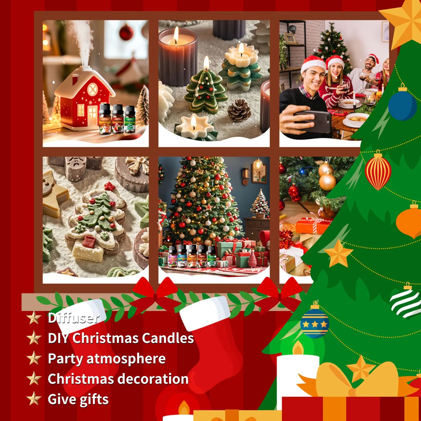 Huile Essentielle Casse-Noisette 10ml – Huiles Essentielles Joyeux Noël pour Fabrication de Bougies et Diffuseurs – Cadeaux de Noël