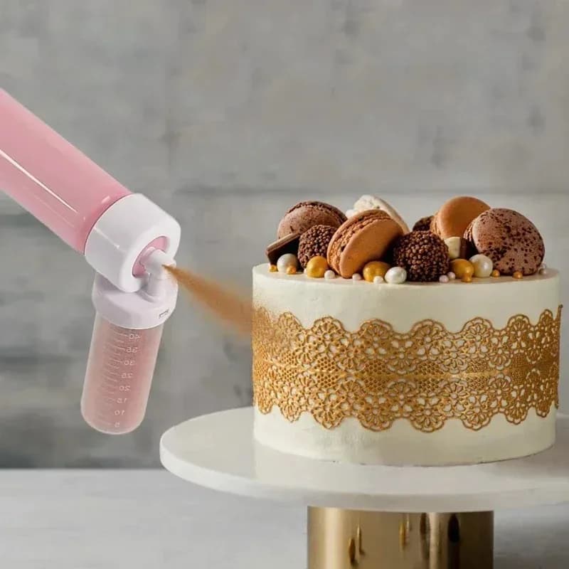 Pompe de pulvérisation de paillettes de gâteau écologique, aérographe de décoration de gâteau, outil de cuisson spécial pour dessert padramatique