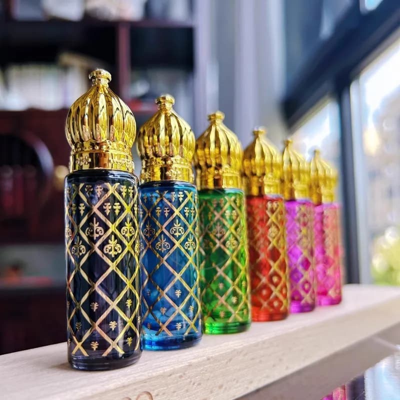 Bouteilles à roulettes vides de 8ml, 12 pièces, en verre Portable, emballage, Mini récipient d'huile essentielle, mélange de bouteilles de parfum