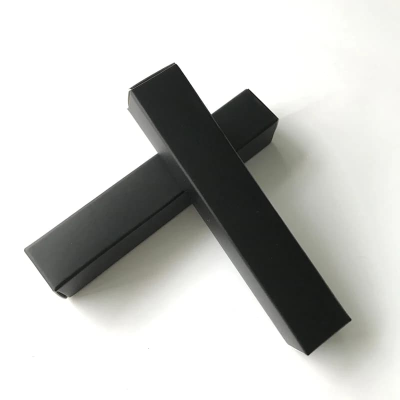 100 pièces - Boîtes cadeaux noires et blanches vierges 2x2x13cm pour échantillons de rouge à lèvres, cosmétiques, parfums, tubes fins, petites boîtes d'emballage