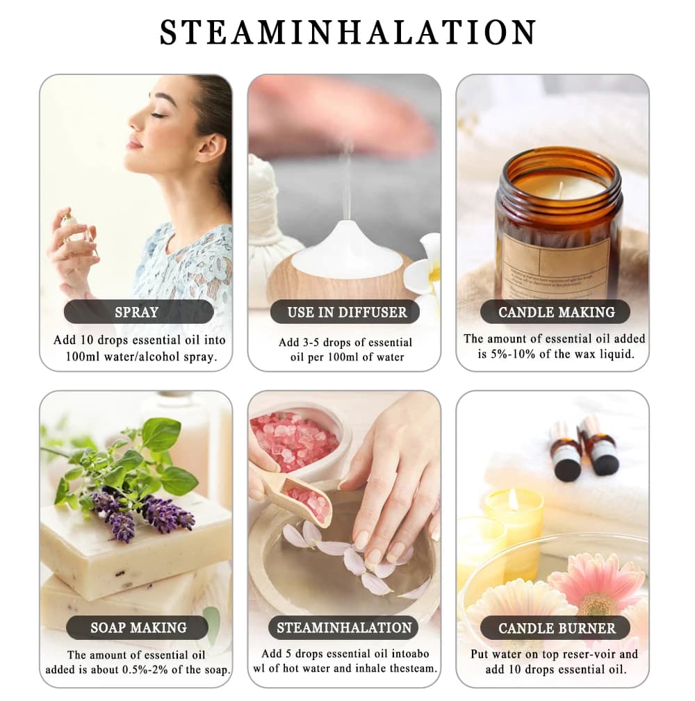 MAYJAM – Kit d'huiles essentielles, 28 pièces/ensemble, coffret cadeau pour humidificateur, diffuseur aromatique, bougies parfumées, mélange d'huiles de lavande, citronnelle et rose