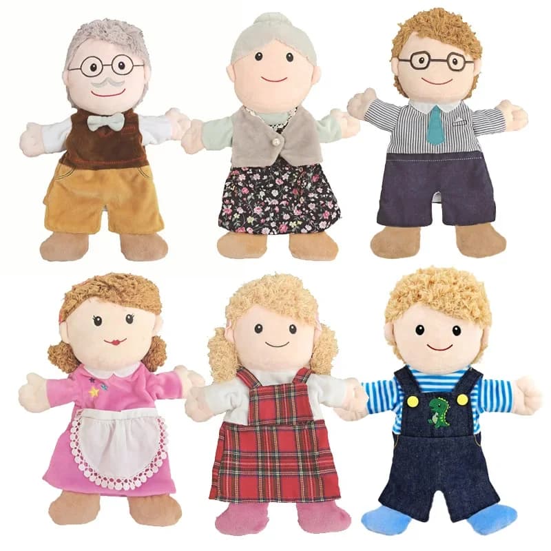 Famille doux en peluche poupée papa maman frère soeur Cospaly
