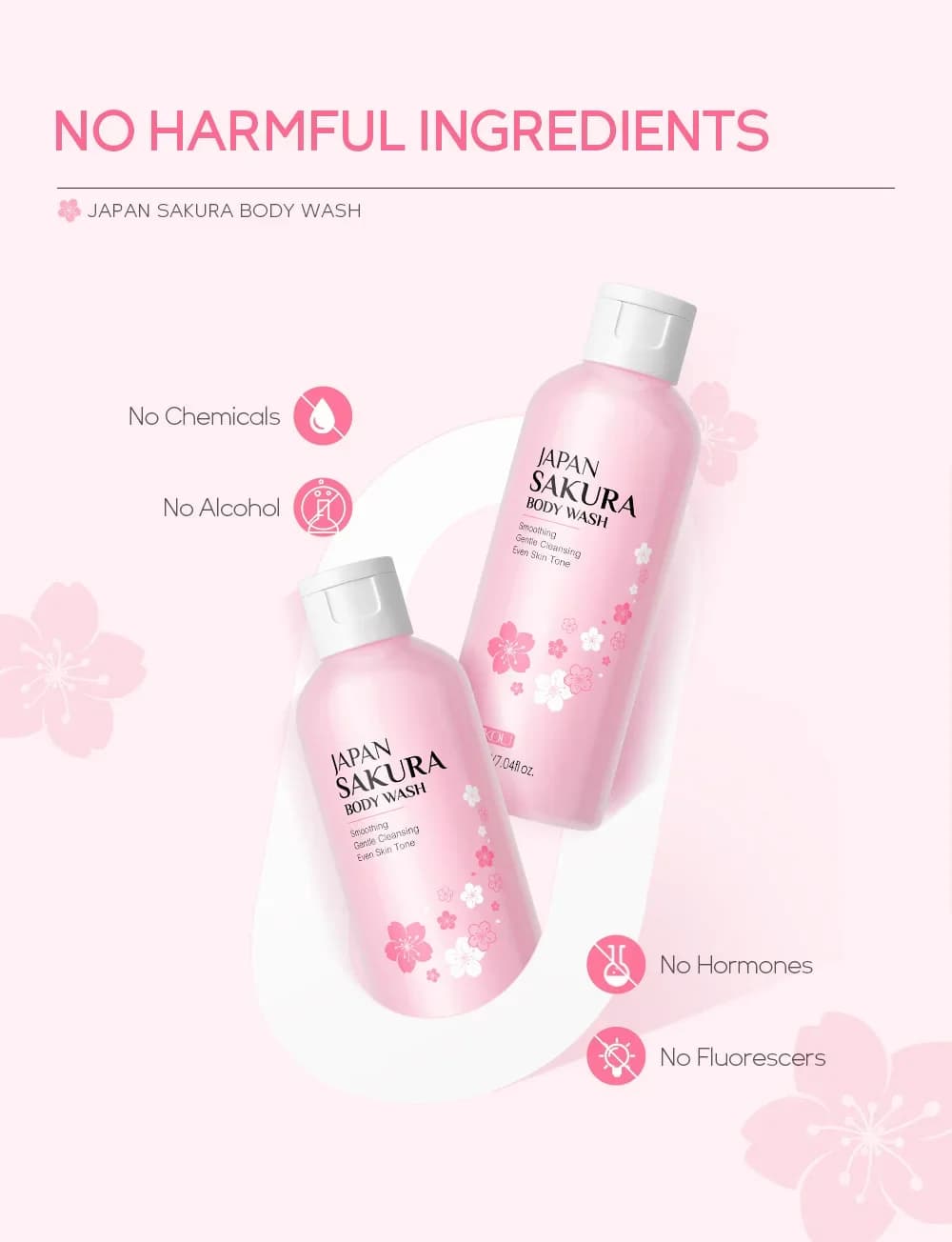 LAIKOU Sakura Gel douche longue hydratant lisse longue durée parfum mousse douce nettoyage du corps produit de bain 200ml