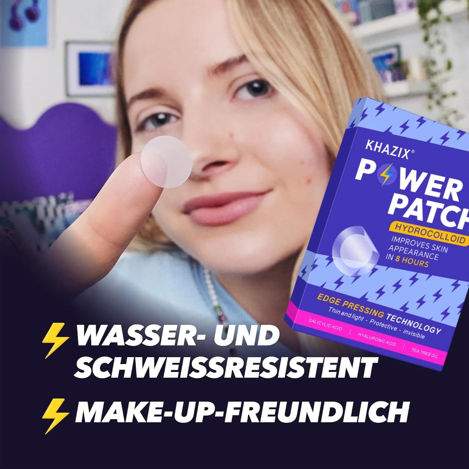12/24 patchs anti-acné à base d'huile d'arbre à thé et d'acide salicylique, absorbent le liquide d'acné, nettoient et sont essentiels pour les soins quotidiens de la peau