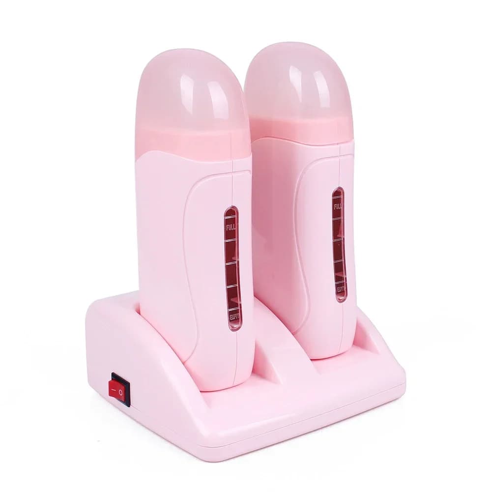 Double chauffe-cire électrique épilateur cartouche rouleau de cire Base rouleau sur épilation rechargeable Machine chauffage épilatoire