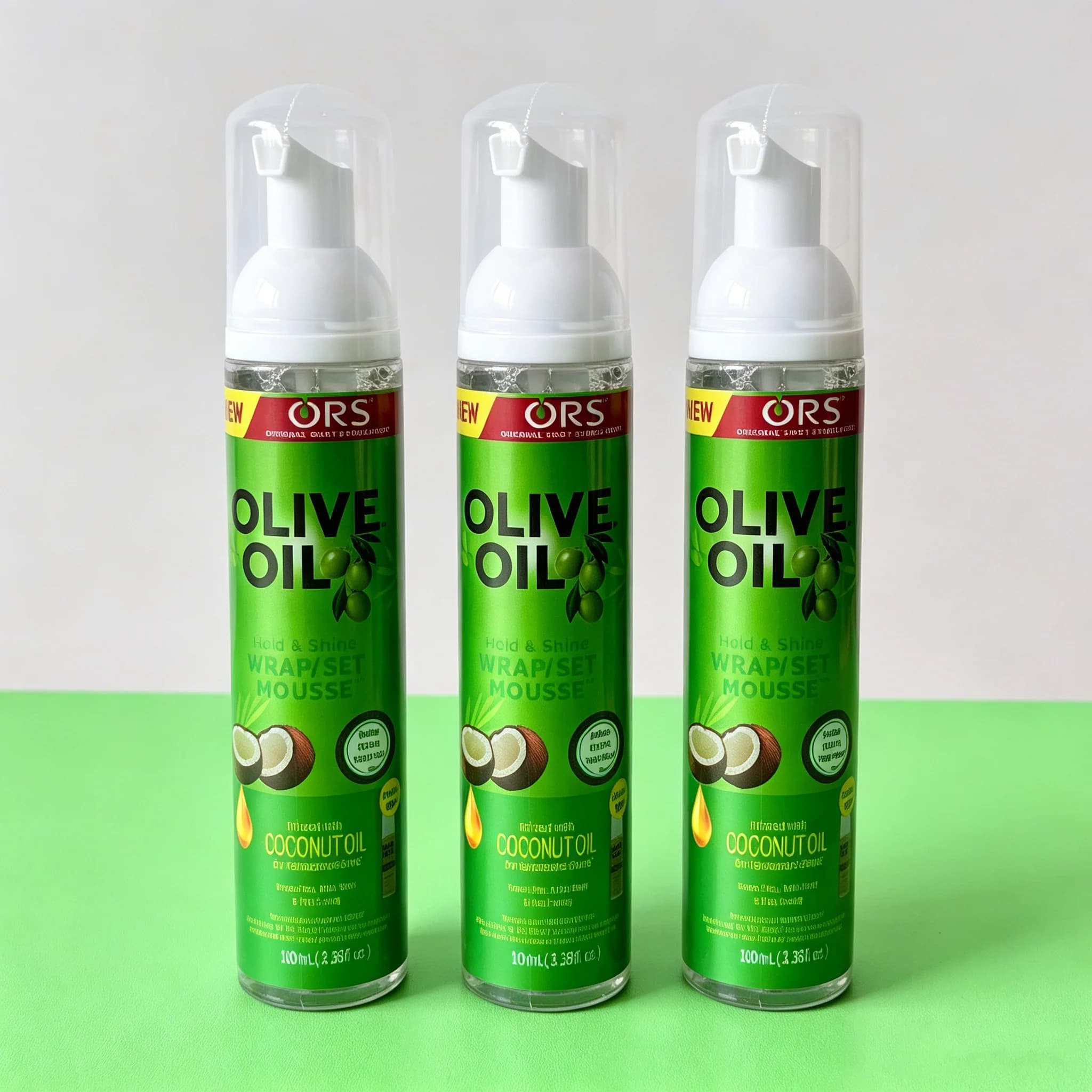 Mousse coiffante pour cheveux bouclés 100 ml, tenue forte, à l'huile d'olive, anti-frisottis, mousse coiffante pour perruques pour femmes