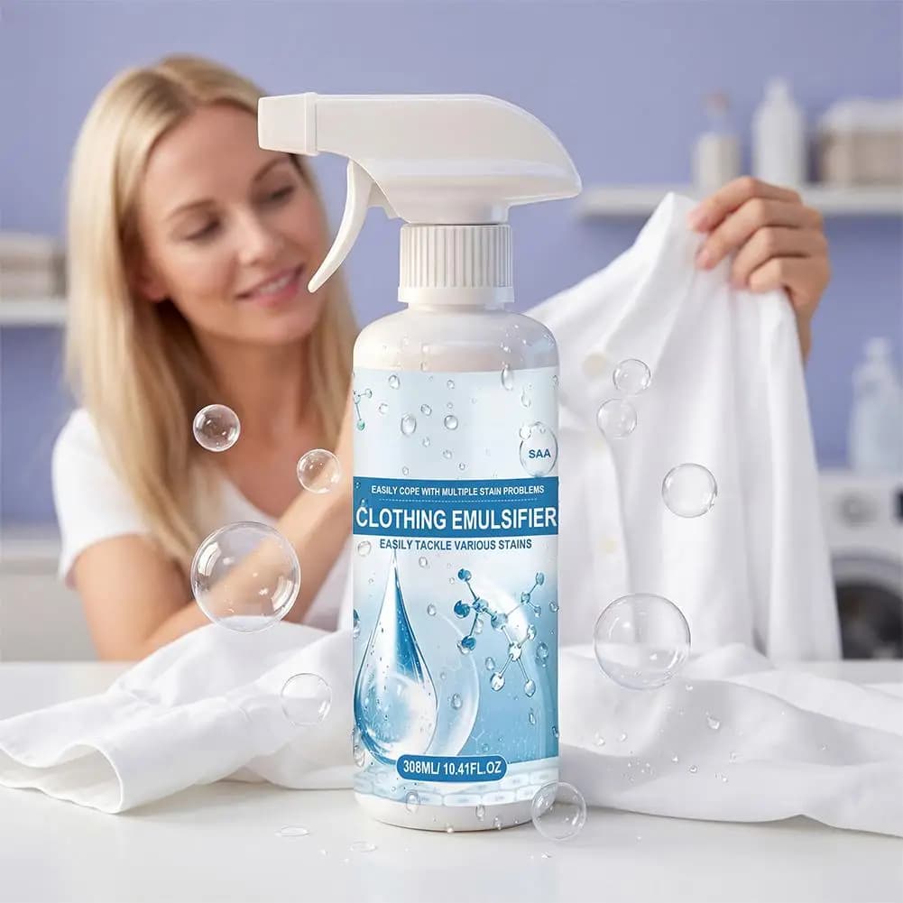 Spray détachant pour vêtements, détergent pour vêtements, pour taches d'huile, taches de sang, éliminateur de jaunissement, émulsifiant non ionique, nettoyant, 1/2 pièces