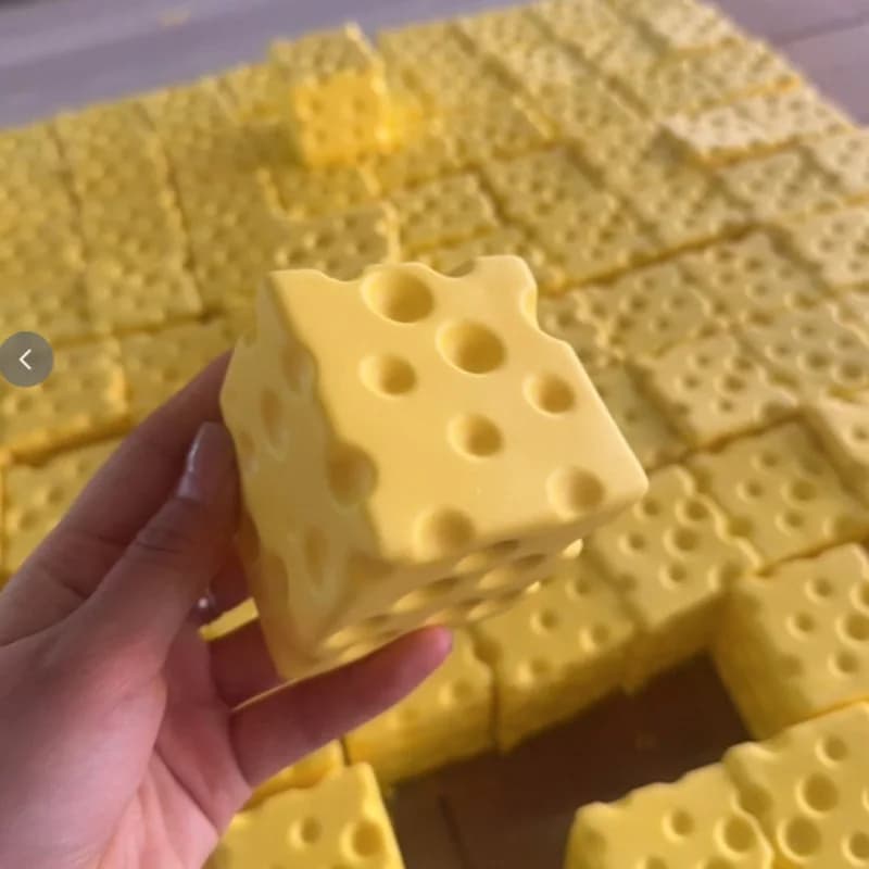 Jouet Squishy en forme de fromage simulé, Bloc de fromage géant créatif à remontée lente, Jouet anti-stress, Jouet en gros