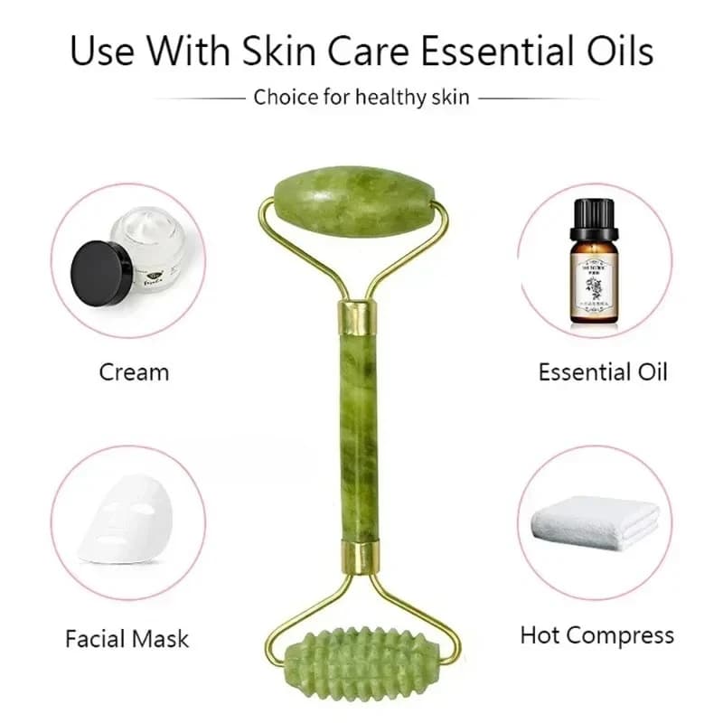Masseur à rouleaux de jade naturel