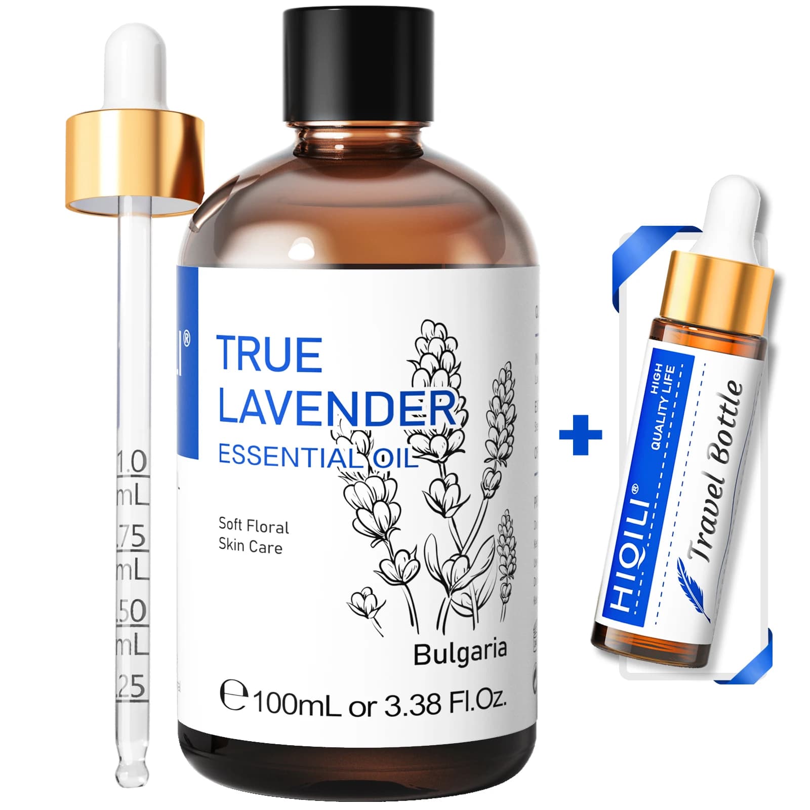HIQILI 100% huile essentielle de lavande Pure 100ML huile de diffuseur d'aromathérapie pour le sommeil Relaxation diffuseur Massage soins de la peau