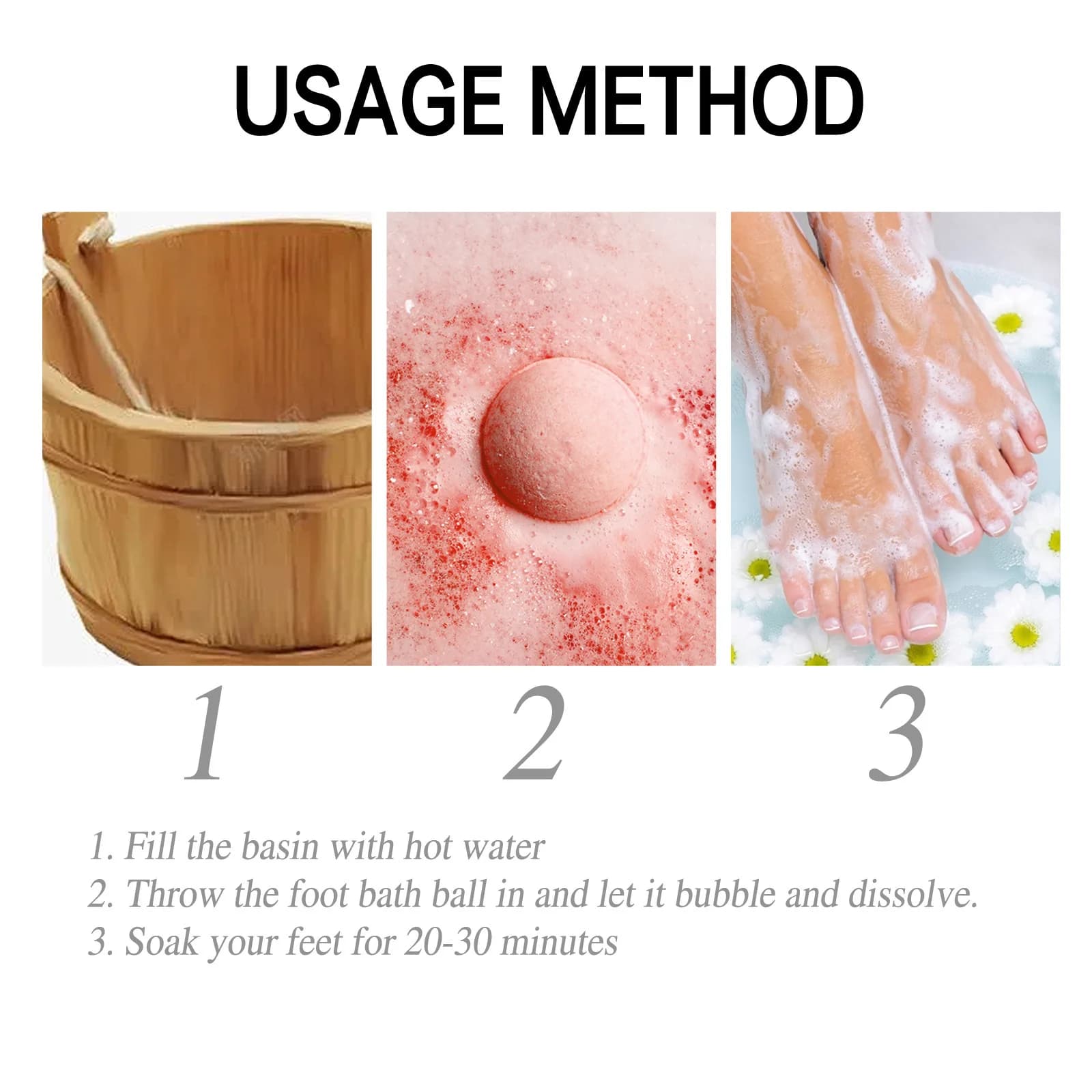 Bombes boule de bain moussant fleurs parfum corps bain nettoyage relaxant huile essentielle à base de plantes naturelles Anti-fissuration sèche pied Spa bombe