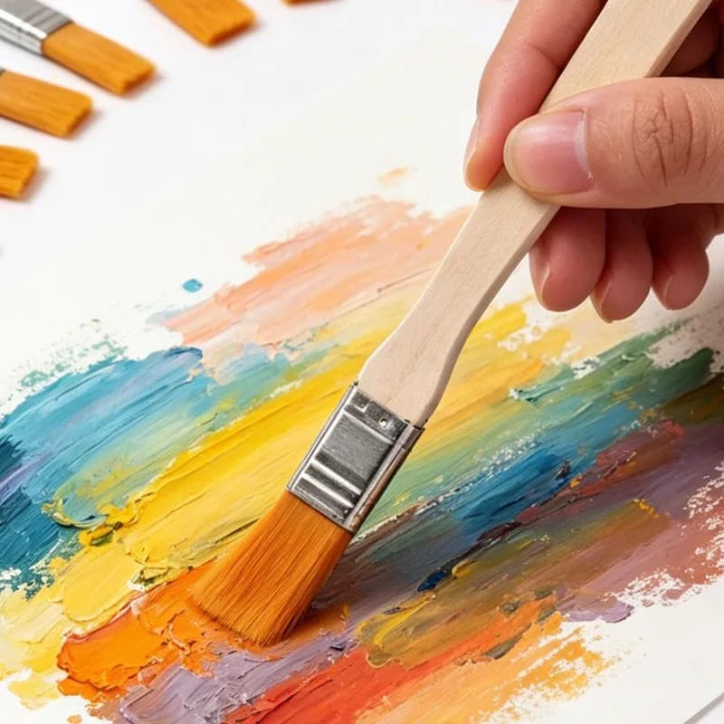 Ensemble de pinceaux de nettoyage à manche en bois pour peinture à l'huile, aquarelle, outils de peinture pour meubles, armoires et petits bordures