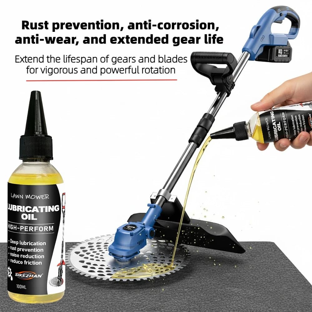 Lubrifiant pour tondeuse à gazon haute performance, 100ml, huile de protection contre la rouille pour l'entretien des équipements d'outils de jardin, opération douce