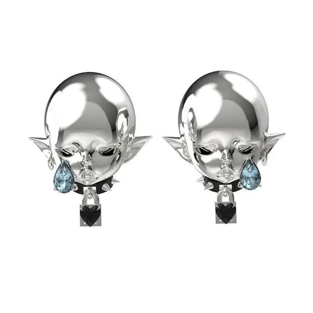 Boucles d'oreilles pendentif en forme de cœur, larmes du diable rebelle, neutre, Unique, tendance, bijoux cadeau