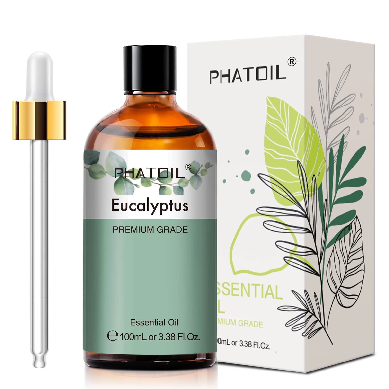 PHATOIL 100ml huile essentielle d'eucalyptus pour la peau lavande vanille jasmin citron bergamote huile aromatique pour la fabrication de bougies d'aromathérapie