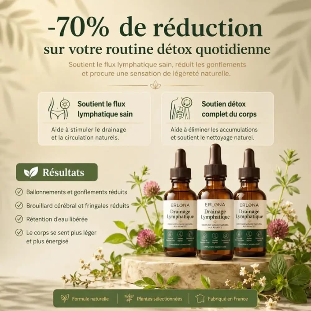 1-10X 59ml Gouttes liquides à base de plantes pour drainage lymphatique