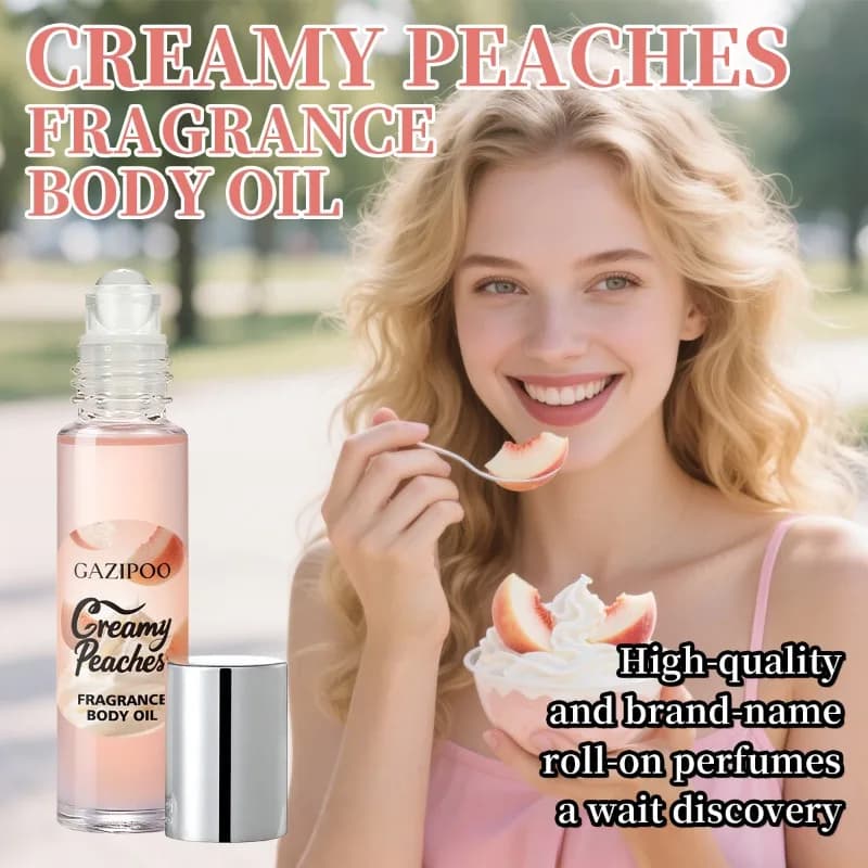 Parfum Roll-On Pêche pour Femme – Tenue Longue Durée, Doux, Frais, Crémeux, Élégant, Premium, Lisse, Captivant, Parfum de Niche