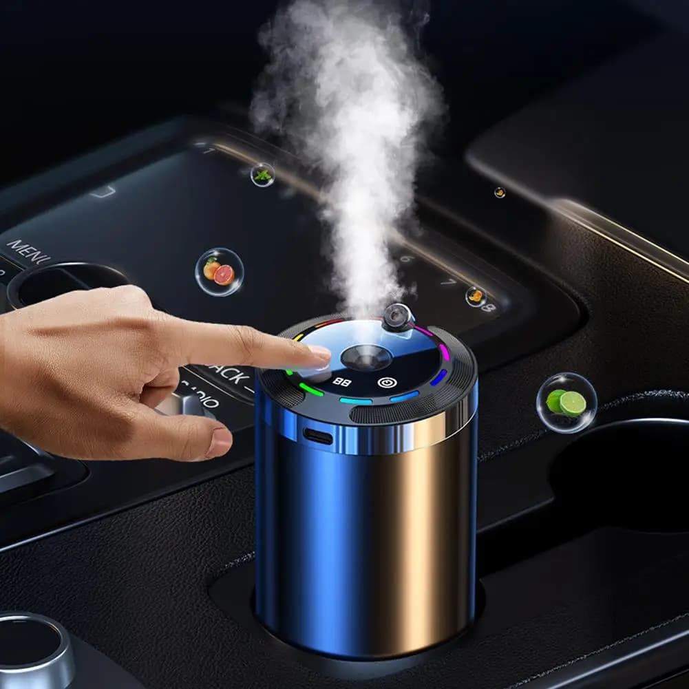 Diffuseur de parfum de voiture, dispositif Intelligent de décoration intérieure automobile, humidificateur, lumière ambiante, diffuseur d'arôme Rechargeable, ornement