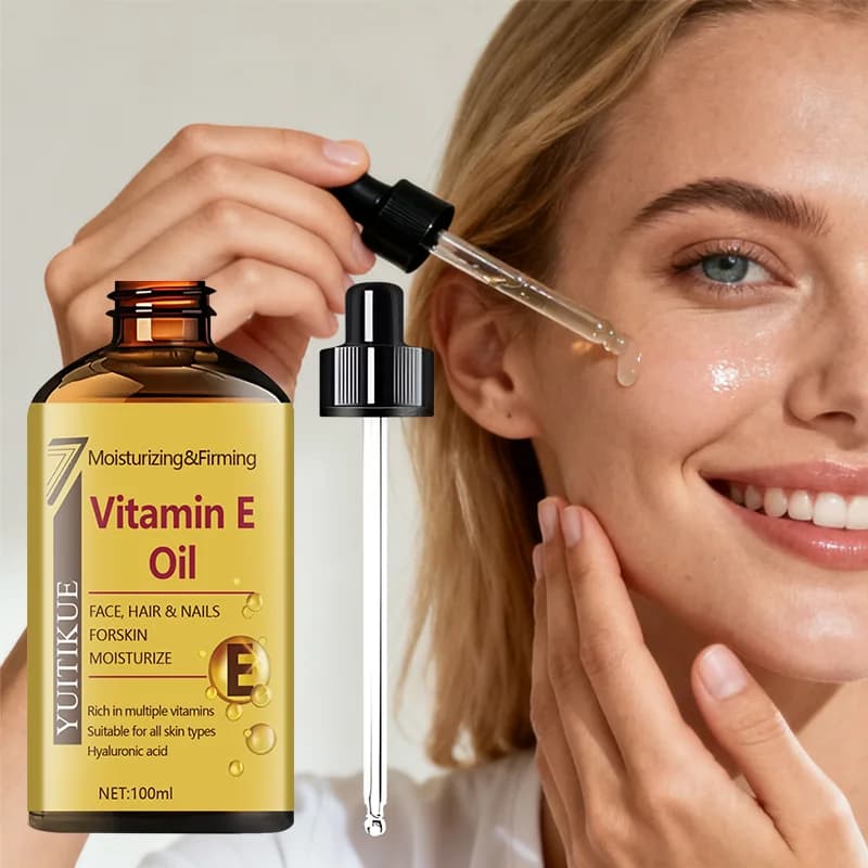 YUITIKUE Huile de vitamine E, traitement hydratant multi-usages, raffermissant et hydratant pour le visage, les cheveux et les ongles, tous types de peau