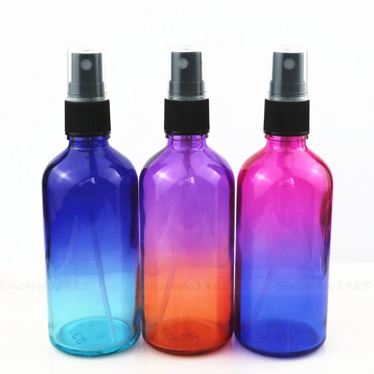 1x 3x Flacons vaporisateurs d'huile essentielle 30ml 100ml, atomiseur de parfum à brume fine, flacon en verre dégradé rechargeable, flacon vide pour shampoing