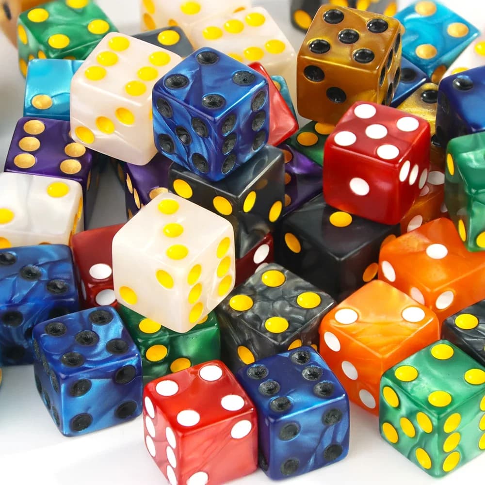 Jeu de dés à 6 faces 16mm marbre acrylique D6 jeu de dés pour DND