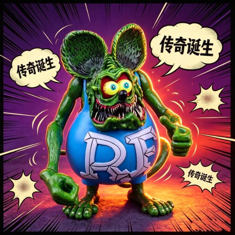 Figurine d'action Rat Fink en PVC, modèle de collection, jouet rétro Crazy Mouse Ed Roth, décoration style Hot Rod, cadeau pour les fans