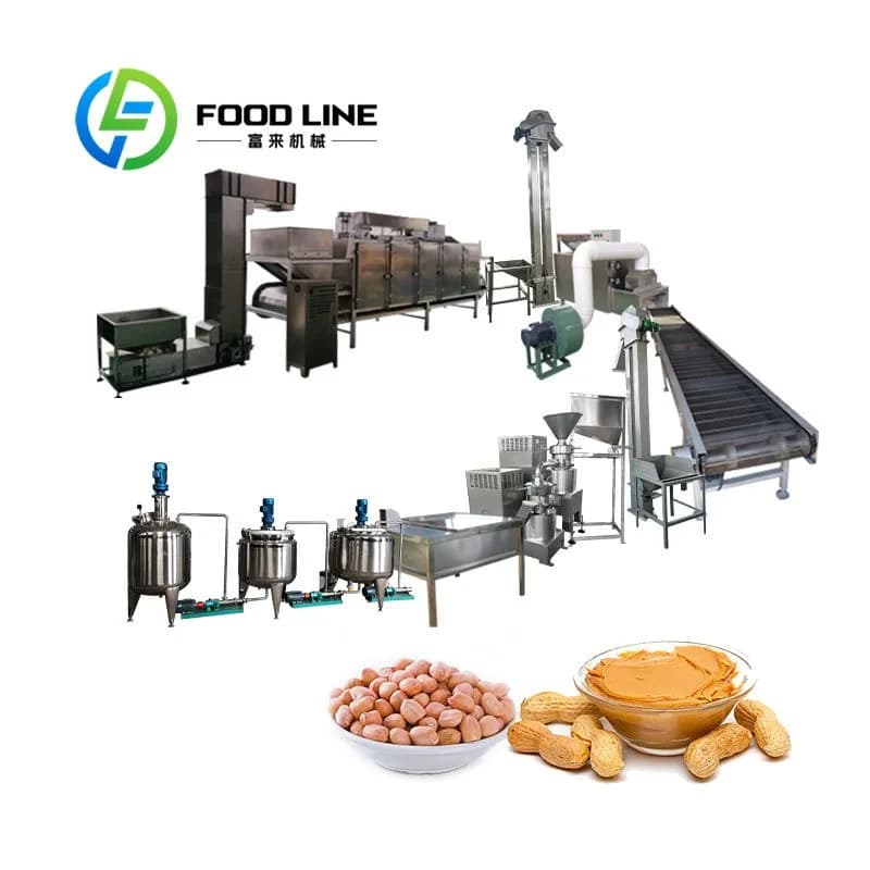 Ligne de production de torréfacteur d'amandes à petite échelle d'afrique du sud, fabrication de beurre de noix de cajou, usine de beurre de cacahuètes
