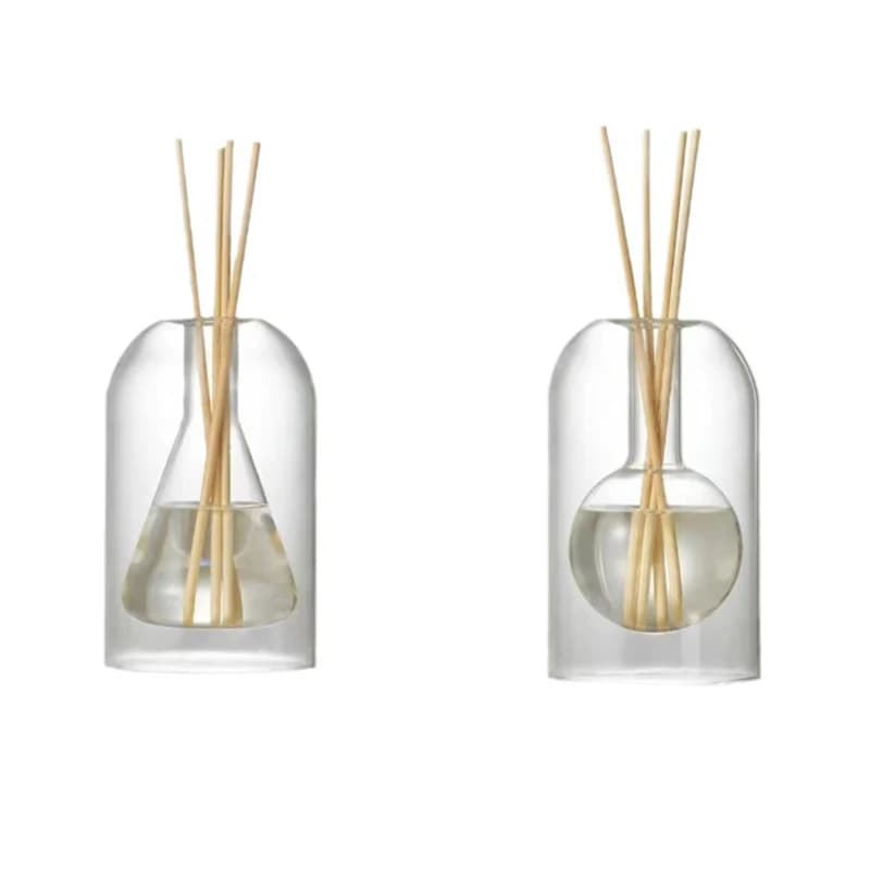 Bouteille diffuseur d'aromathérapie en verre pour huiles essentielles avec bâtonnets diffuseurs