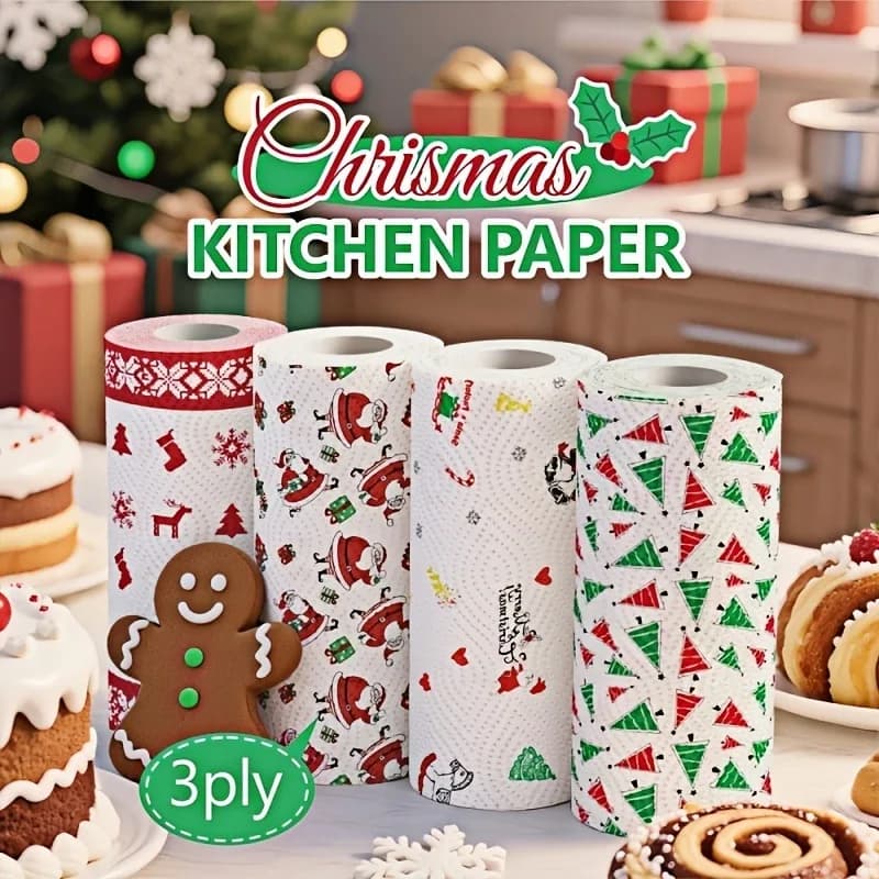 3/1 rouleaux de papier de cuisine de Noël