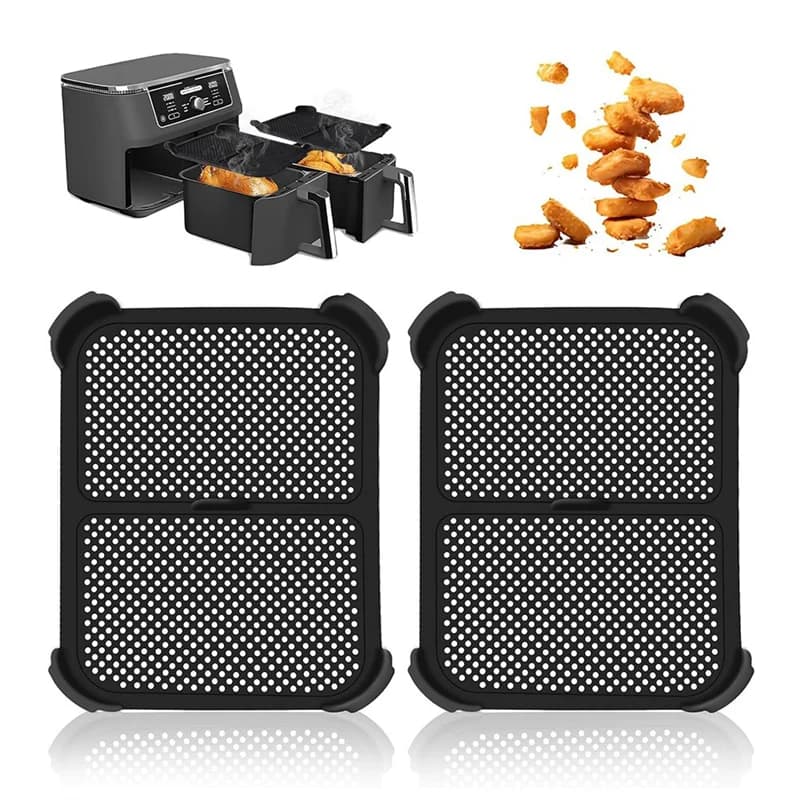 B64B-pour Ninja Foodi Max double Zone AF400EU AF451EU 2 pièces protection contre les éclaboussures en Silicone pour friteuse à Air