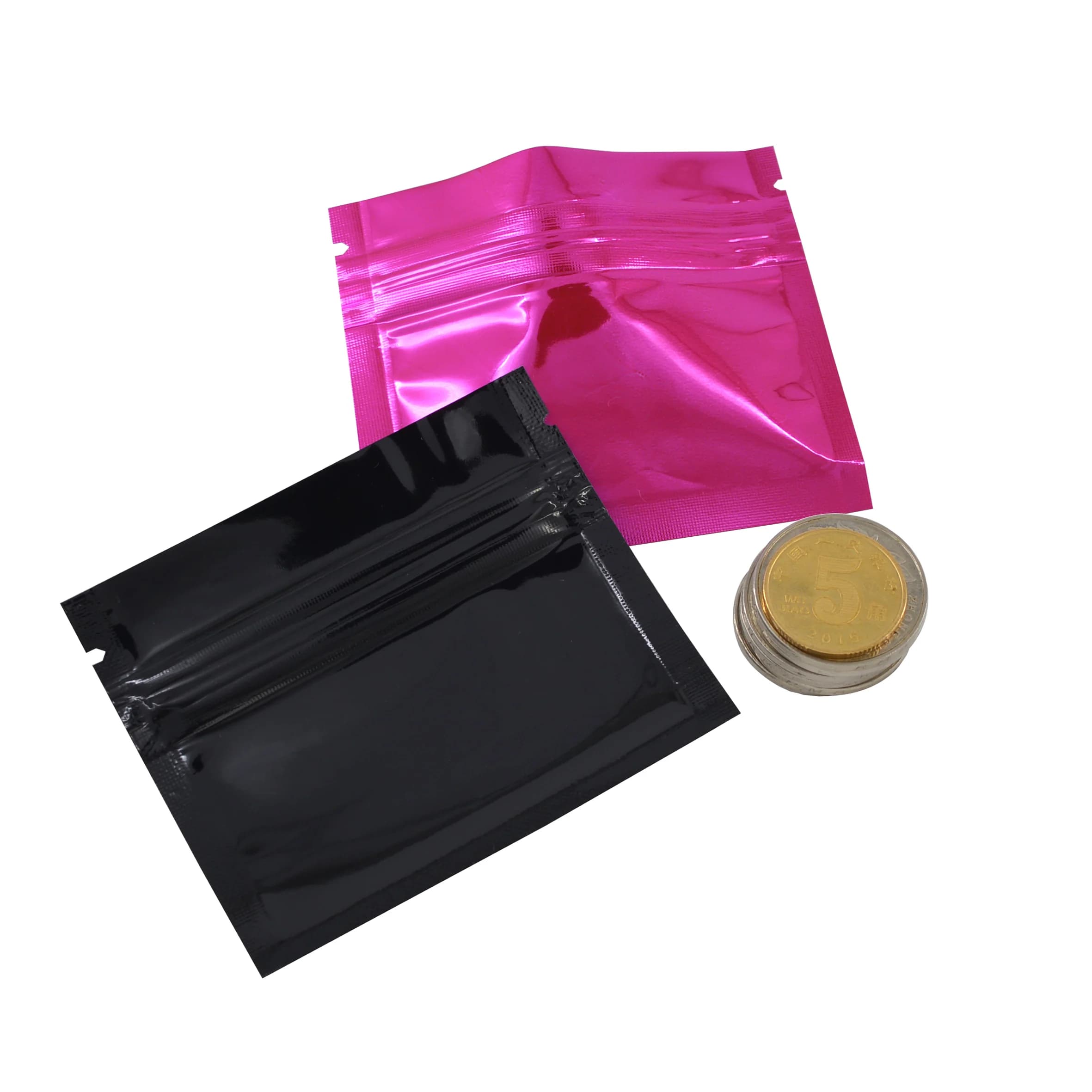 3 ''x 2.5'' (7.5x6.5 cm) petite pochette fermeture éclair sac multicolore Mylar fermeture éclair sacs emballage échantillon sac pochette