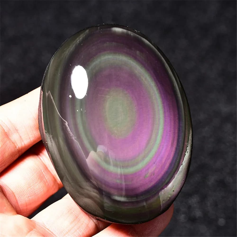 Pierres palmiers en obsidienne noire arc-en-ciel naturel, pierres précieuses Feng Shui, énergie de guérison pour la décoration de la maison, pierres Reiki