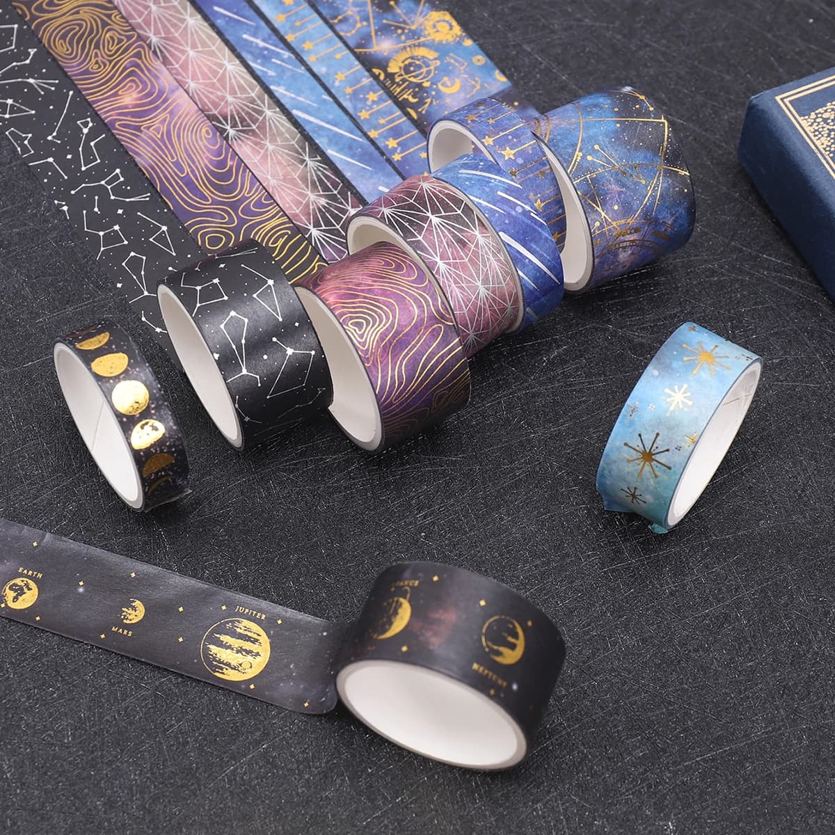 36 rouleaux de ruban Washi à motif ciel étoilé, ruban décoratif à motif de constellations pour bricolage, Scrapbooking, fournitures de papeterie pour étudiants