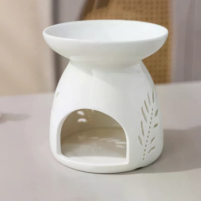 Brûleur d'encens en céramique blanche, diffuseur d'huiles essentielles et d'aromathérapie, poêle de chauffage creuse, ornement de décoration intérieure du Moyen-Orient
