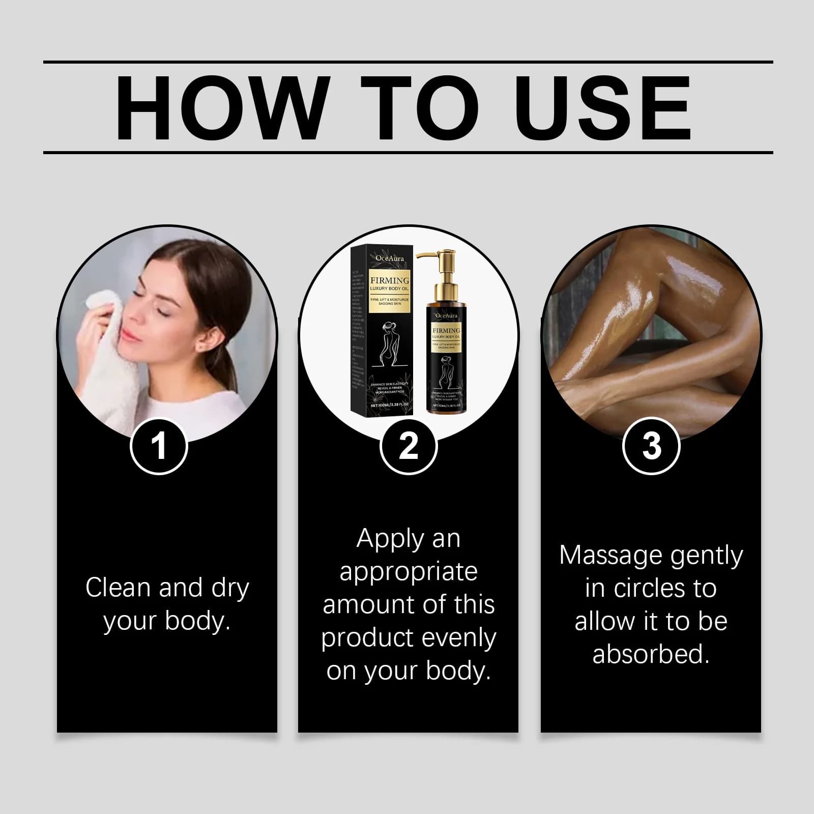 Huile corporelle raffermissante hydratante Anti-Cellulite améliore l'affaissement raffermissant façonnant minceur lissant éclaircissant huile de Massage corporel