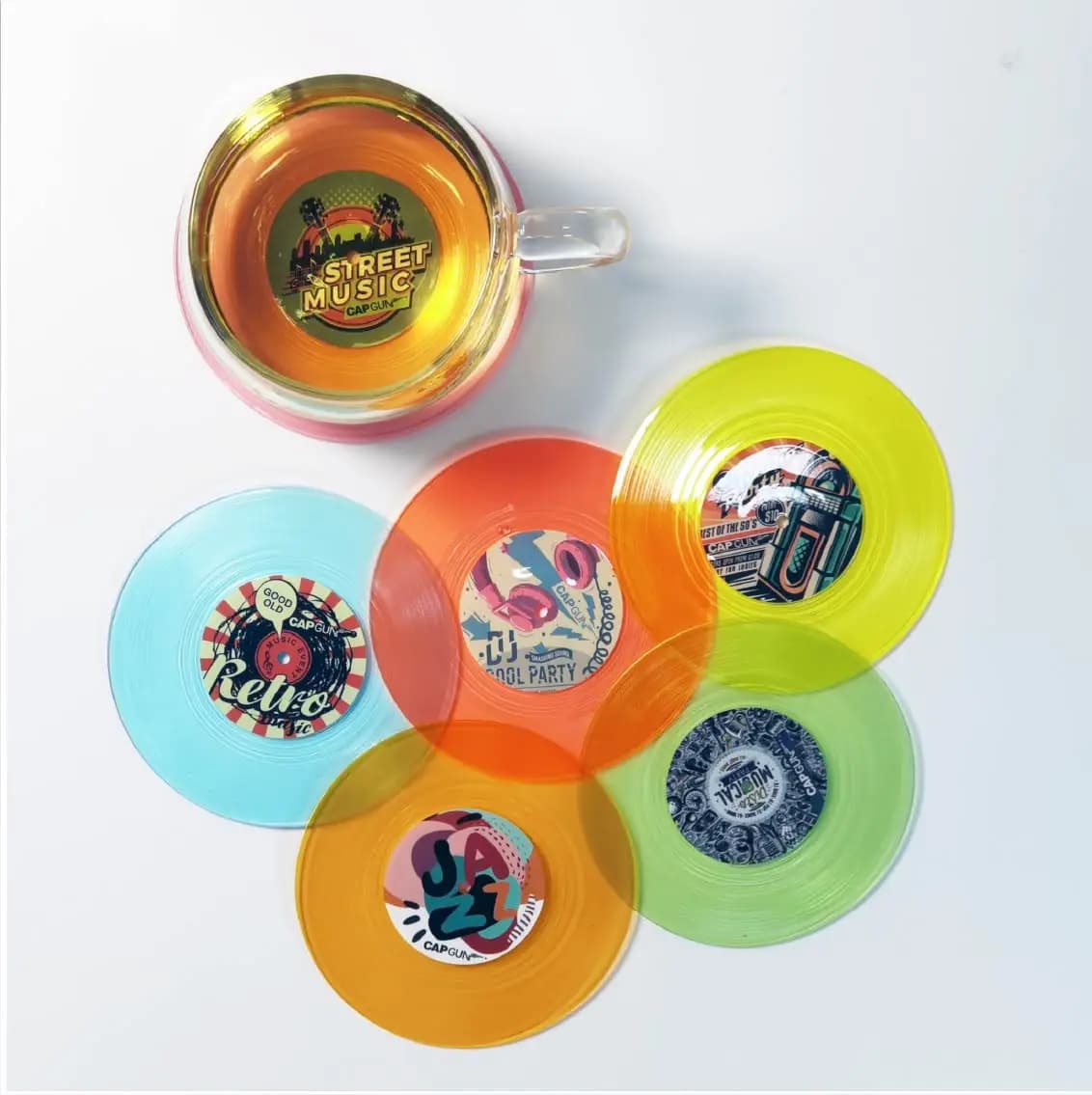 Sous-verres de disque vinyle rétro amusants