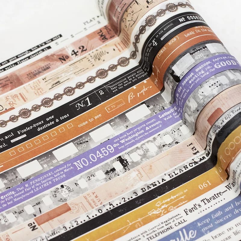 Yoofun-Ruban de masquage Washi, licence de scrapbooking, bricolage, décoration de journal, emballage cadeau, 5 rouleaux, 03Life