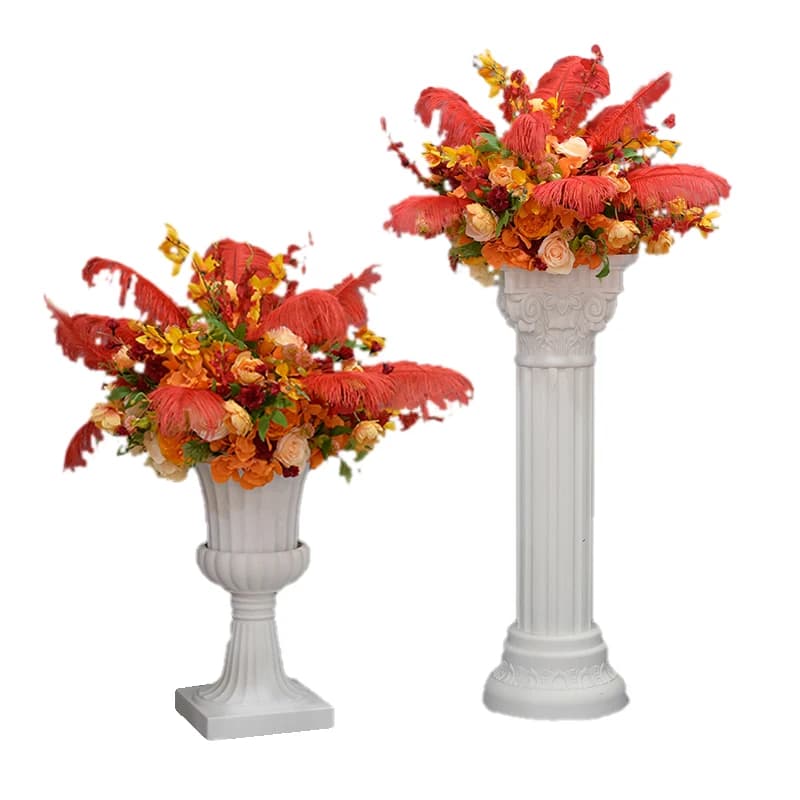 Colonnes romaines rondes, pilier vertical, Arches, Pots de fleurs, route européenne, scène de fête de mariage, Pots de fleurs en plastique, décorations