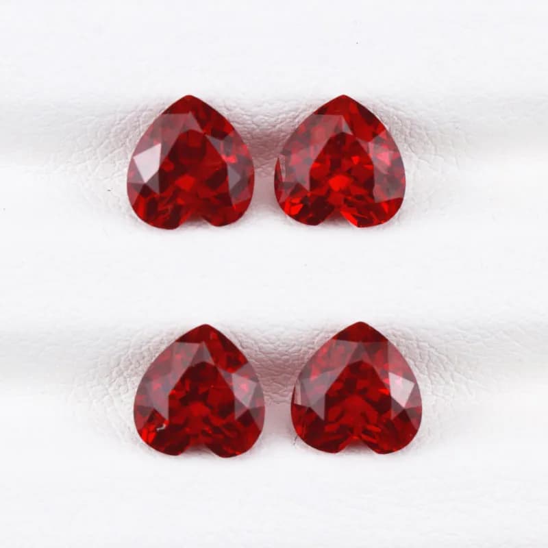 Pierres synthétiques rubis taille cœur de pigeon couleur rouge sang avec certificat pour la création de bijoux DIY et la personnalisation