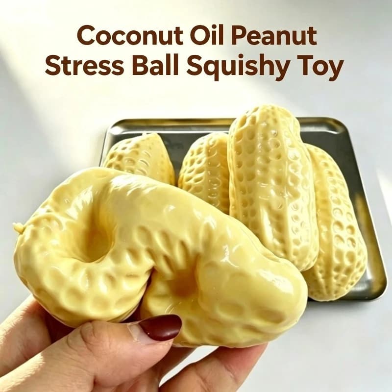 Balle anti-stress moulable en huile de coco et cacahuète, jouet sensoriel doux comme du beurre, jouet anti-stress à rebond lent, jouet ASMR