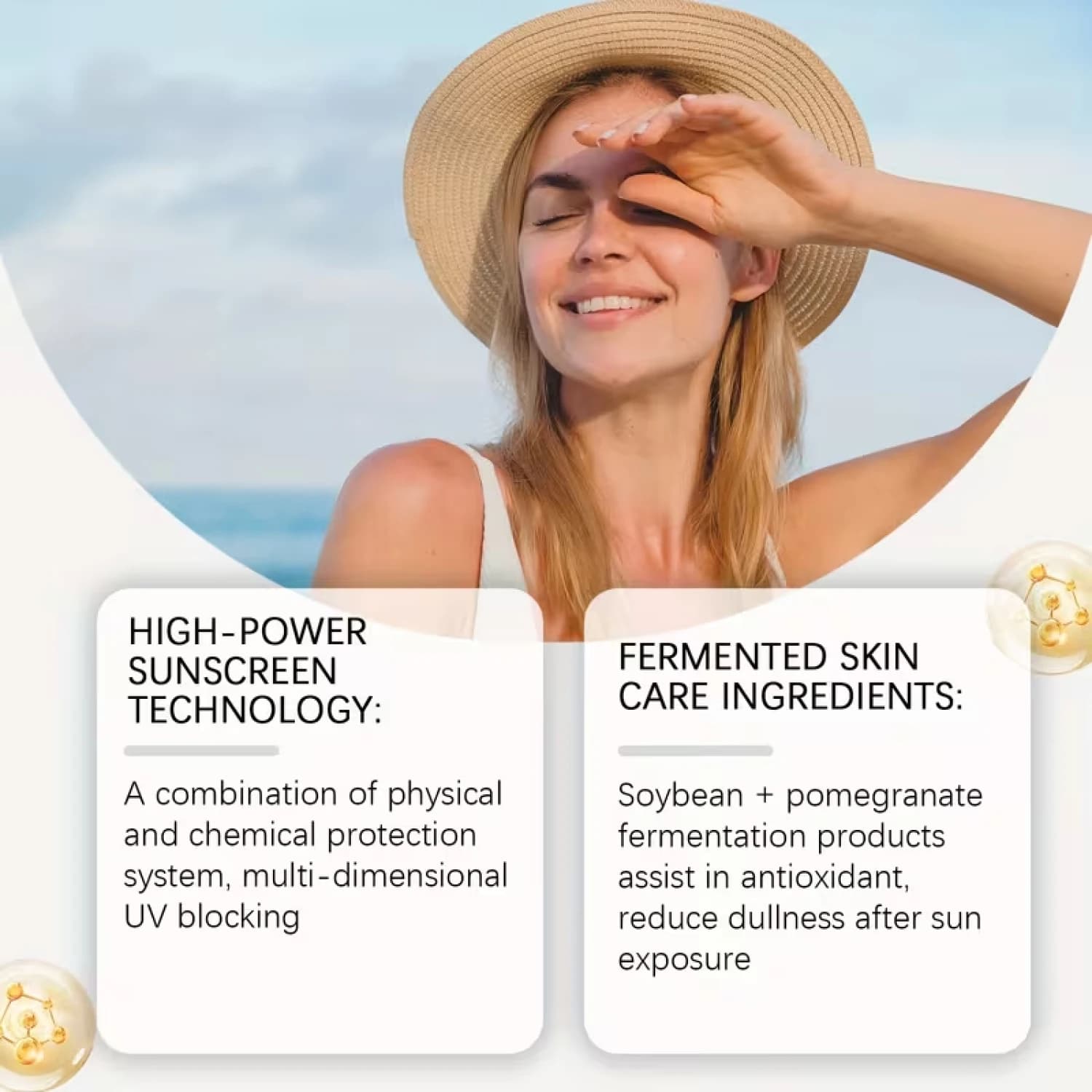 Crème solaire hydratante au suif PDRN SPF 50 - Non comédogène, non grasse, hydrate en profondeur pour tous les types de peau