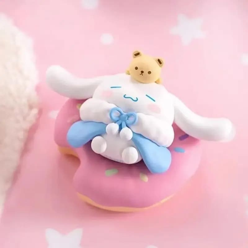 Figurines Statiques en PVC Sanrio Sleep Series Cinnamoroll Little Twin Stars – Décoration de Bureau