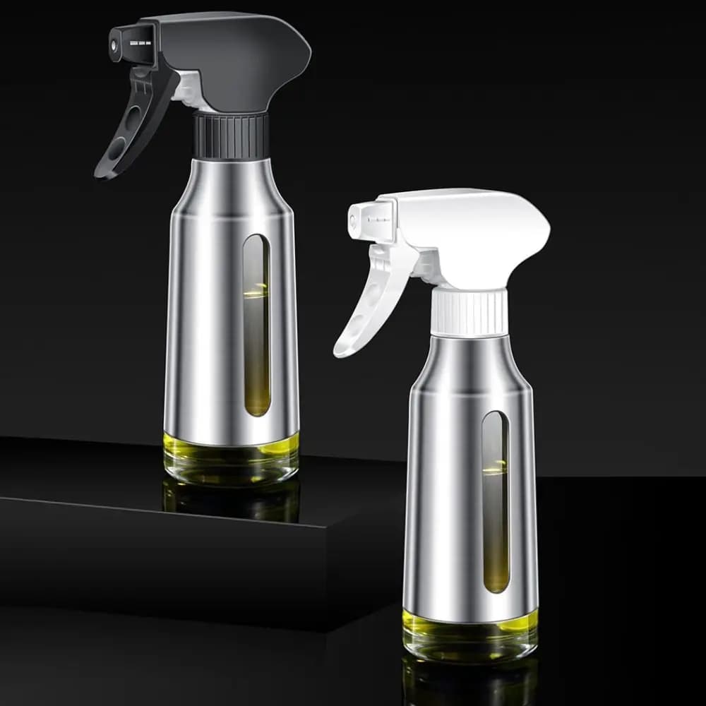 Bouteille de pulvérisation d'huile corporelle en acier inoxydable, outil de barbecue, pulvérisateur d'huile Visible de 180ml, distributeur d'huile étanche, cuisson
