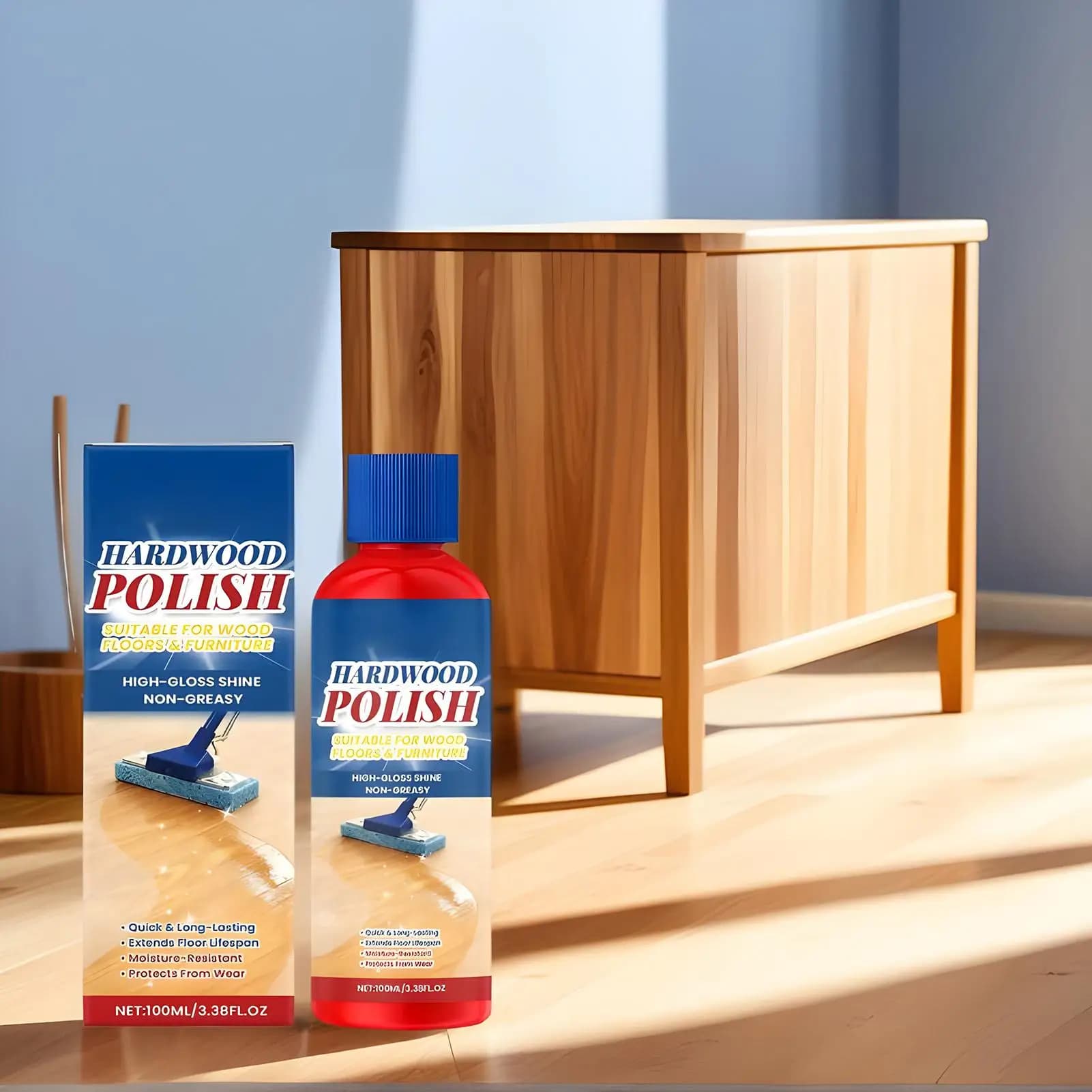 Rénovateur de parquet en bois dur, dégraissant imperméable, lustrant pour sols stratifiés, pour chambre, entrée, salon, appartement