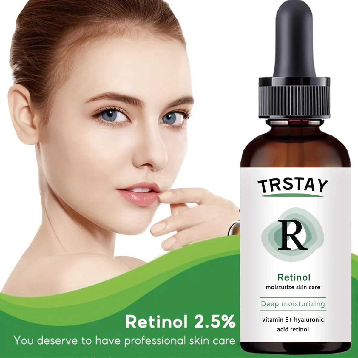 Huile essentielle de retinol au squalane 2,5%, éclaircit le teint, hydrate, éclaircit la matité et resserre la peau