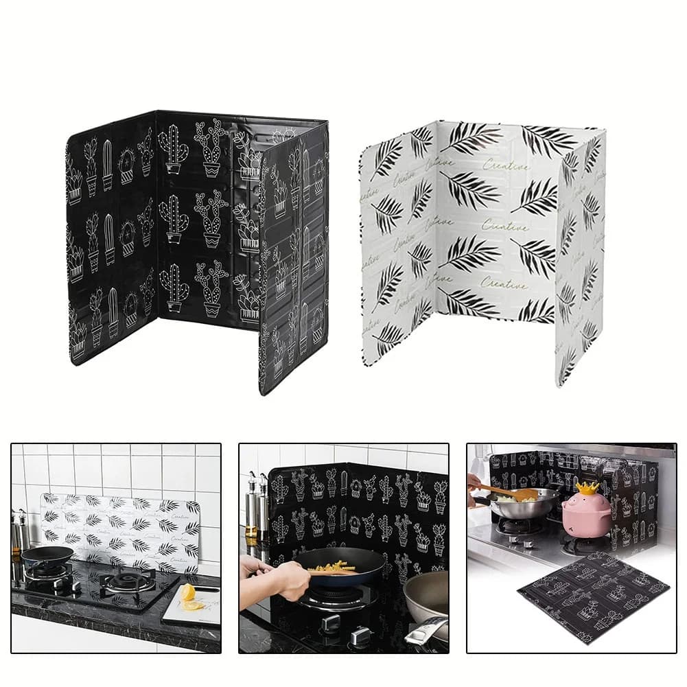 Déflecteur d'huile pliant en papier d'aluminium, pour poêle domestique, déflecteur d'éclaboussures d'huile de cuisine, séparateur d'huile en Film d'aluminium pliant